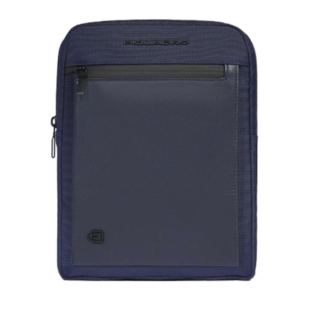 Borsello Uomo PIQUADRO porta iPad in Tessuto e Pelle Blu - CA1816S136