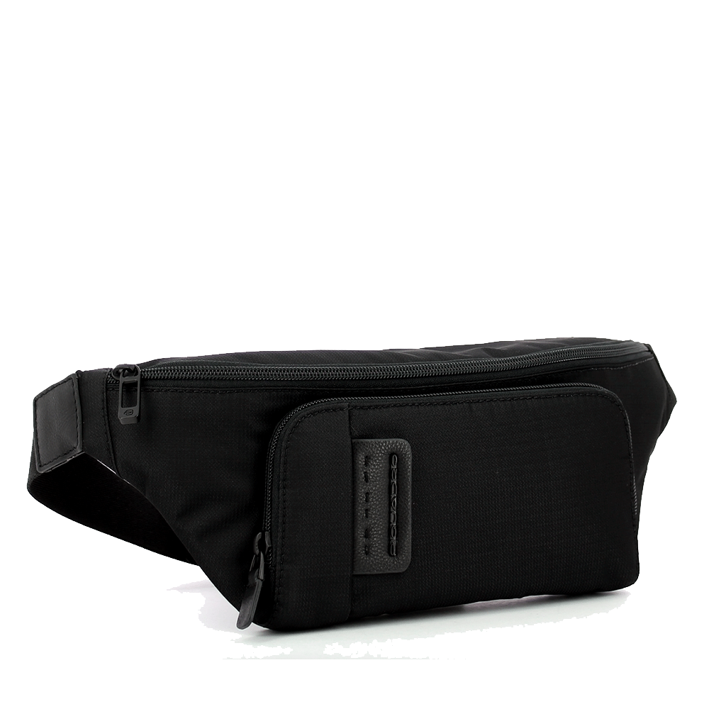 Marsupio PIQUADRO in Tessuto e Pelle Chevron Nero Linea Pulse P16 - CA2174P16