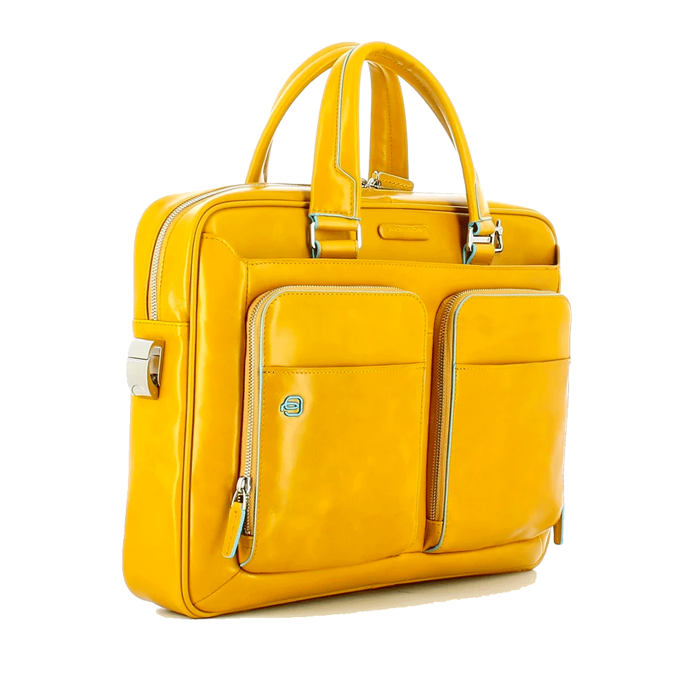 Cartella PIQUADRO in Pelle Gialla Linea Blue Square con Porta Computer 14" - CA2849B2