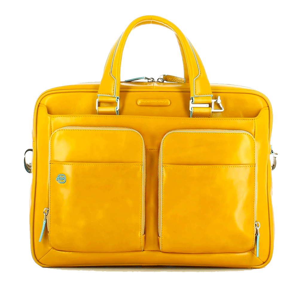 Cartella PIQUADRO in Pelle Gialla Linea Blue Square con Porta Computer 14" - CA2849B2