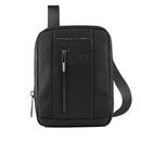 PIQUADRO Brief 2 line Herren iPad Mini Tasche aus schwarzem Stoff und Leder - CA3084BR2