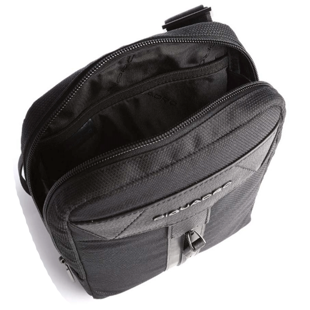 Borsello Uomo PIQUADRO in Tessuto e Pelle Colore Nero Linea Trakai- CA3084W109