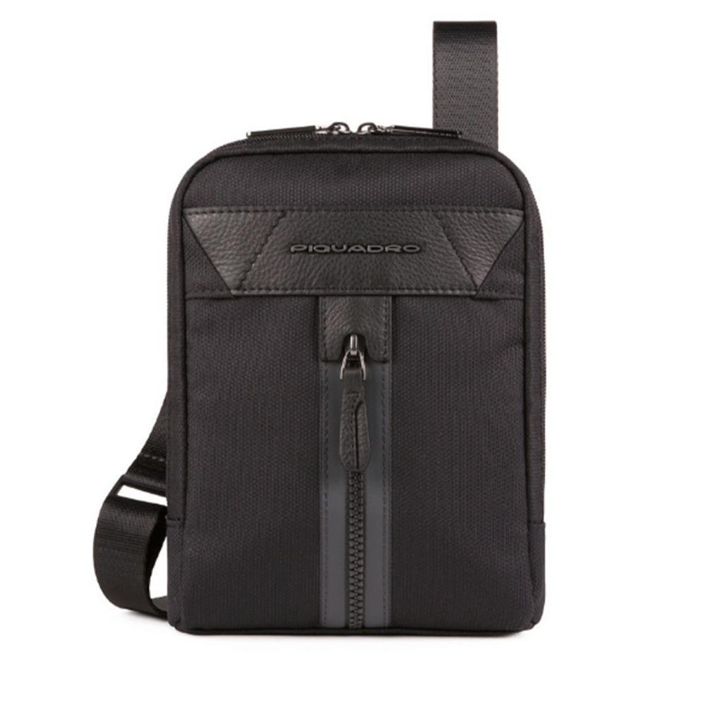 Borsello Uomo PIQUADRO in Tessuto e Pelle Colore Nero Linea Trakai- CA3084W109