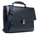 Cartella PIQUADRO Porta Pc 15,6" in Pelle Blu Linea Blue Square- CA3111B2