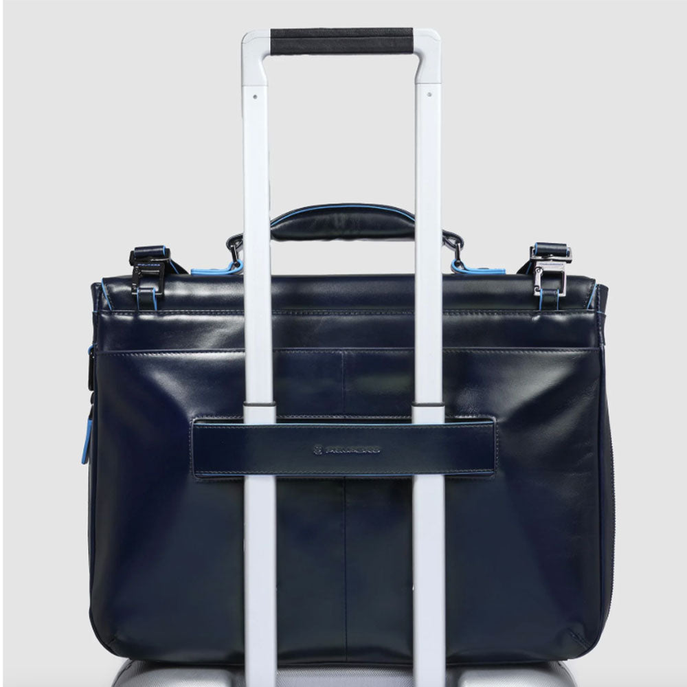 Cartella PIQUADRO Porta Pc 15,6" in Pelle Blu Linea Blue Square- CA3111B2