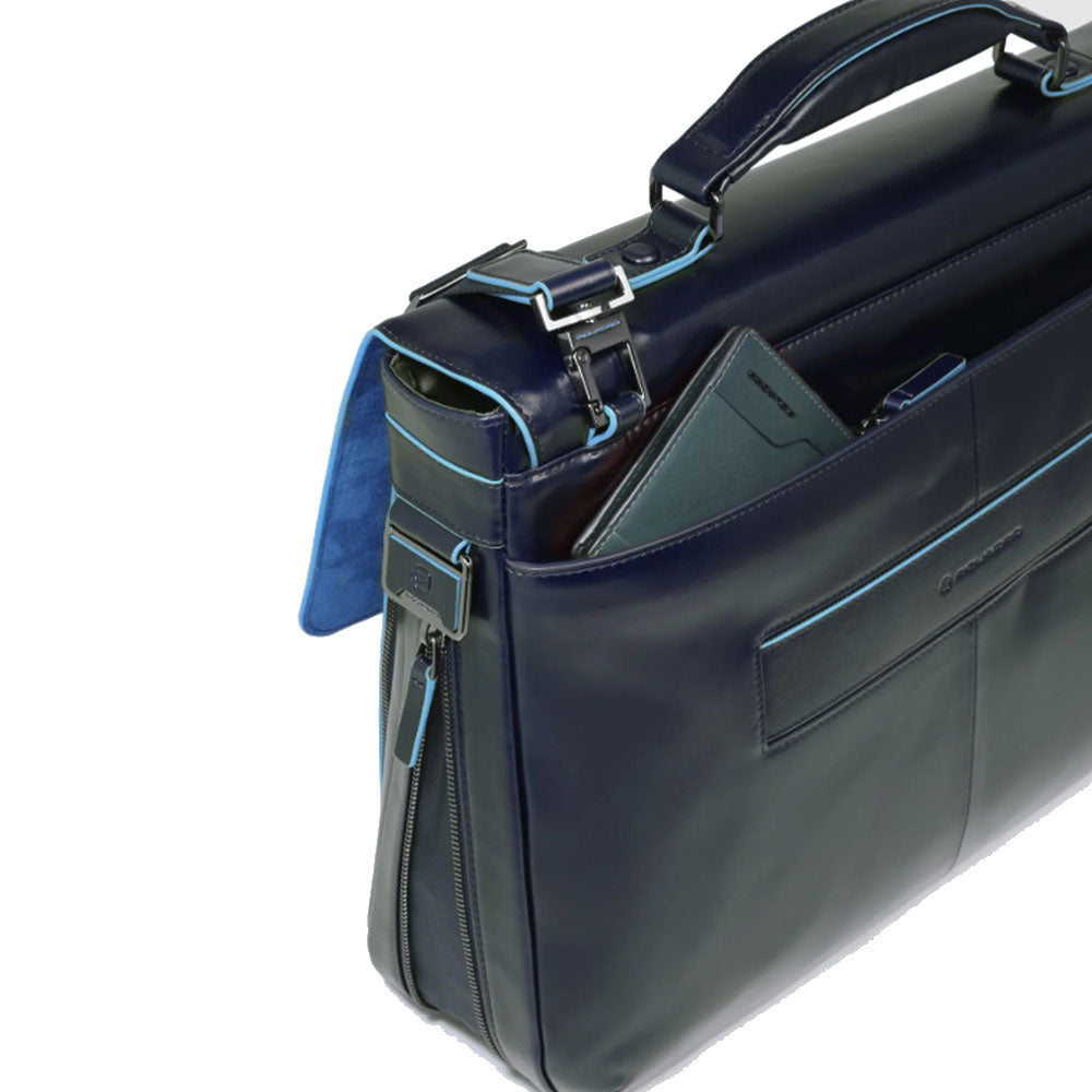 Cartella PIQUADRO Porta Pc 15,6" in Pelle Blu Linea Blue Square- CA3111B2