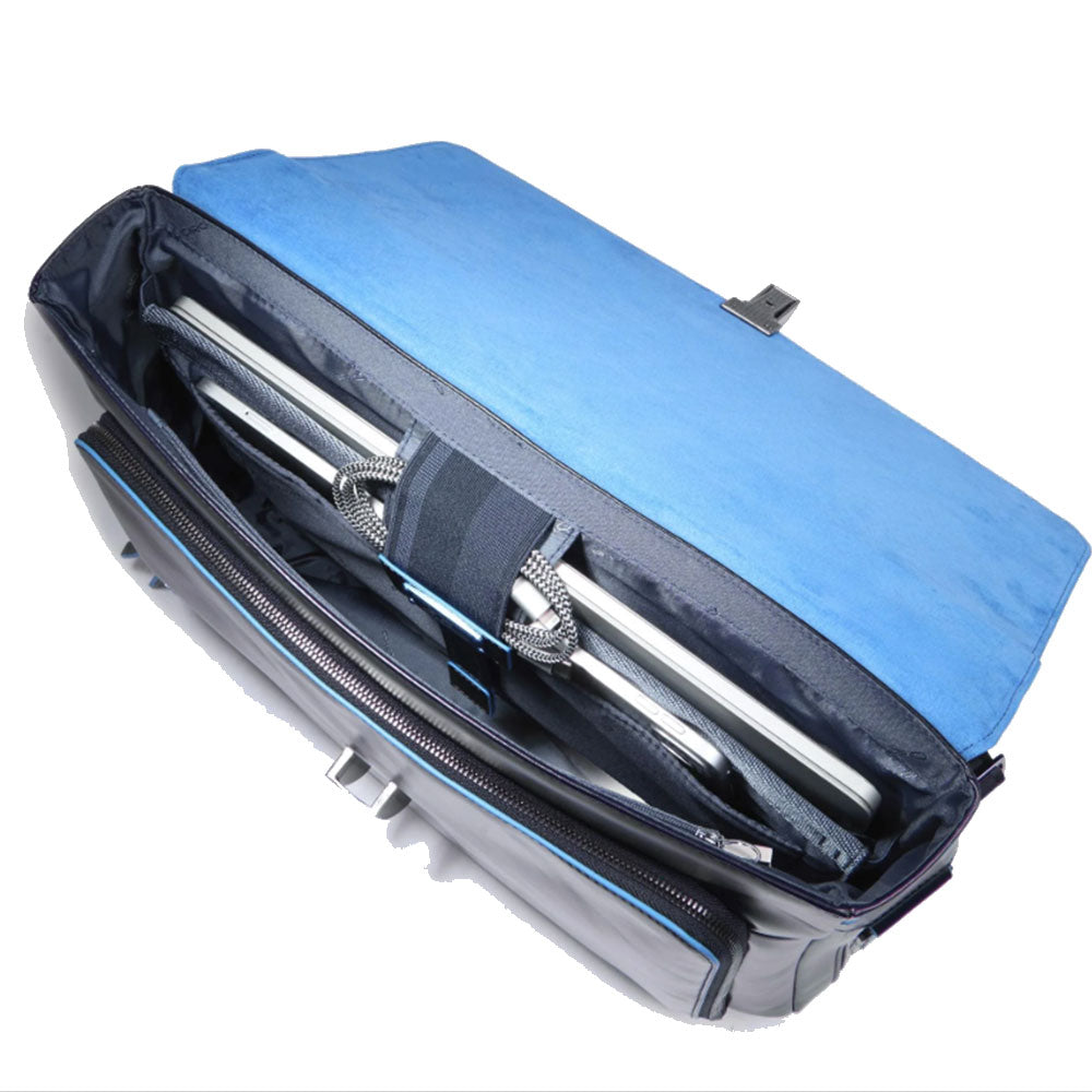 Cartella PIQUADRO Porta Pc 15,6" in Pelle Blu Linea Blue Square- CA3111B2