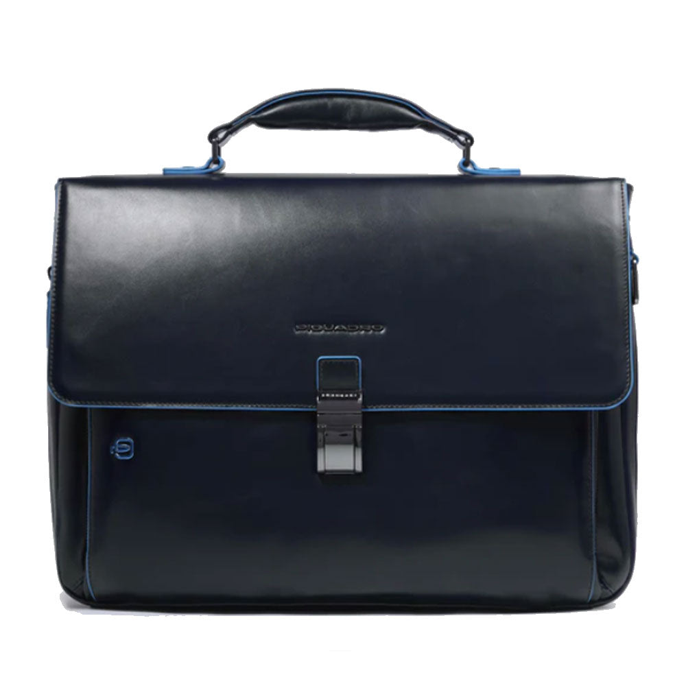 Cartella PIQUADRO Porta Pc 15,6" in Pelle Blu Linea Blue Square- CA3111B2