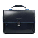 Cartella PIQUADRO Porta Pc 15,6" in Pelle Blu Linea Blue Square- CA3111B2