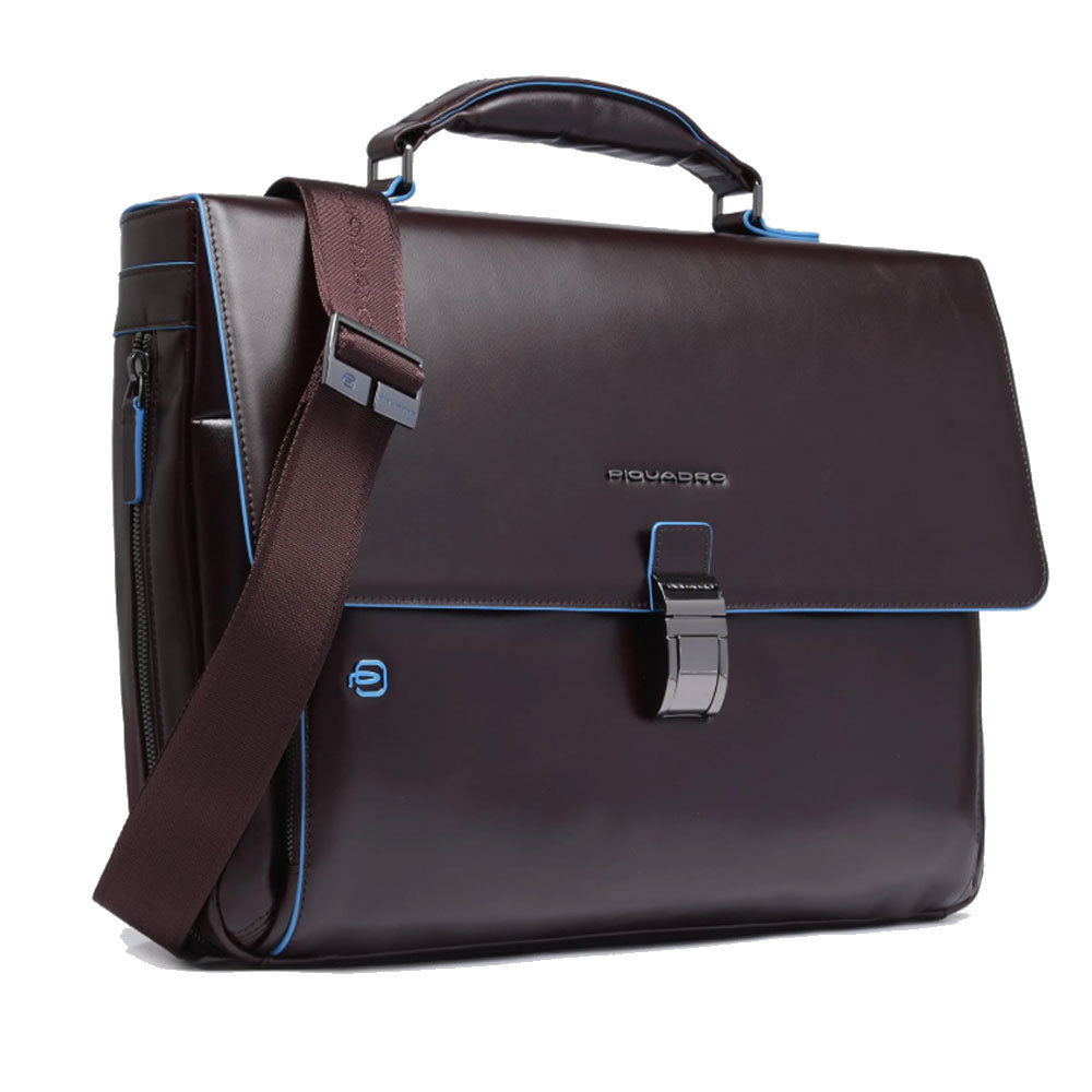 Cartella PIQUADRO Porta Pc 15,6" in Pelle Mogano Linea Blue Square - CA3111B2