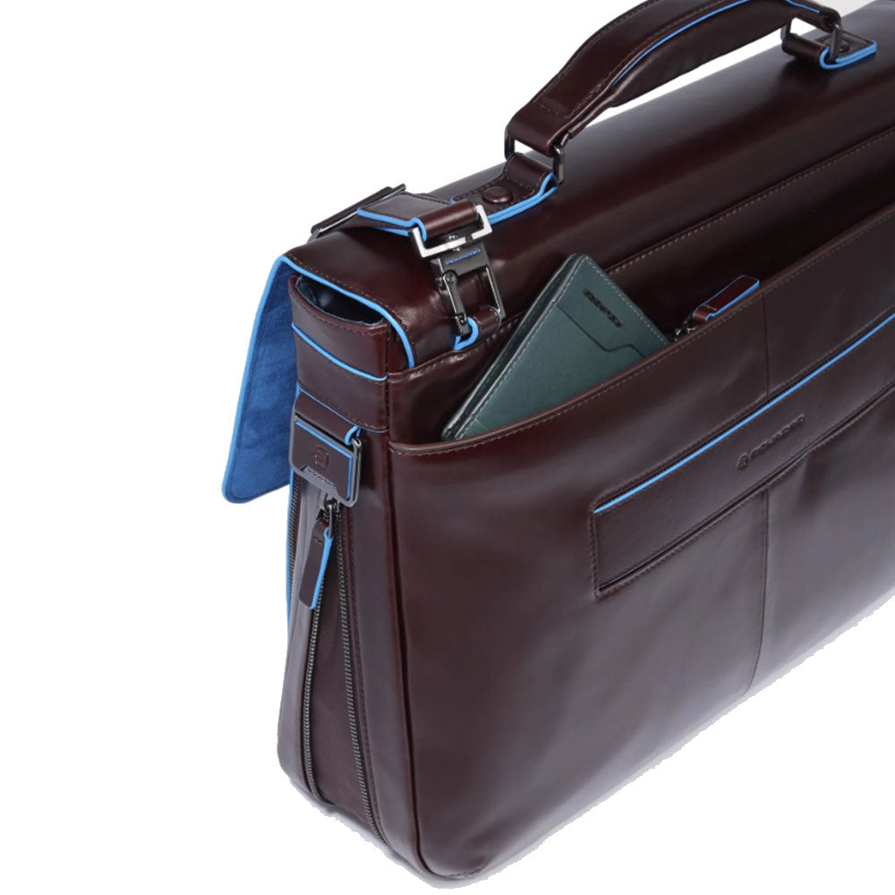 Cartella PIQUADRO Porta Pc 15,6" in Pelle Mogano Linea Blue Square - CA3111B2