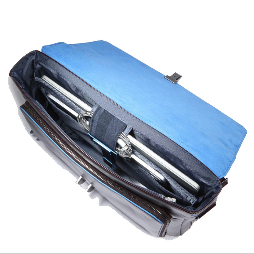 Cartella PIQUADRO Porta Pc 15,6" in Pelle Mogano Linea Blue Square - CA3111B2