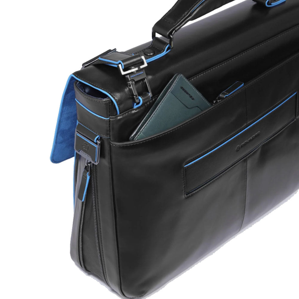 Cartella PIQUADRO Porta Pc 15,6" in Pelle Nero Linea Blue Square - CA3111B2