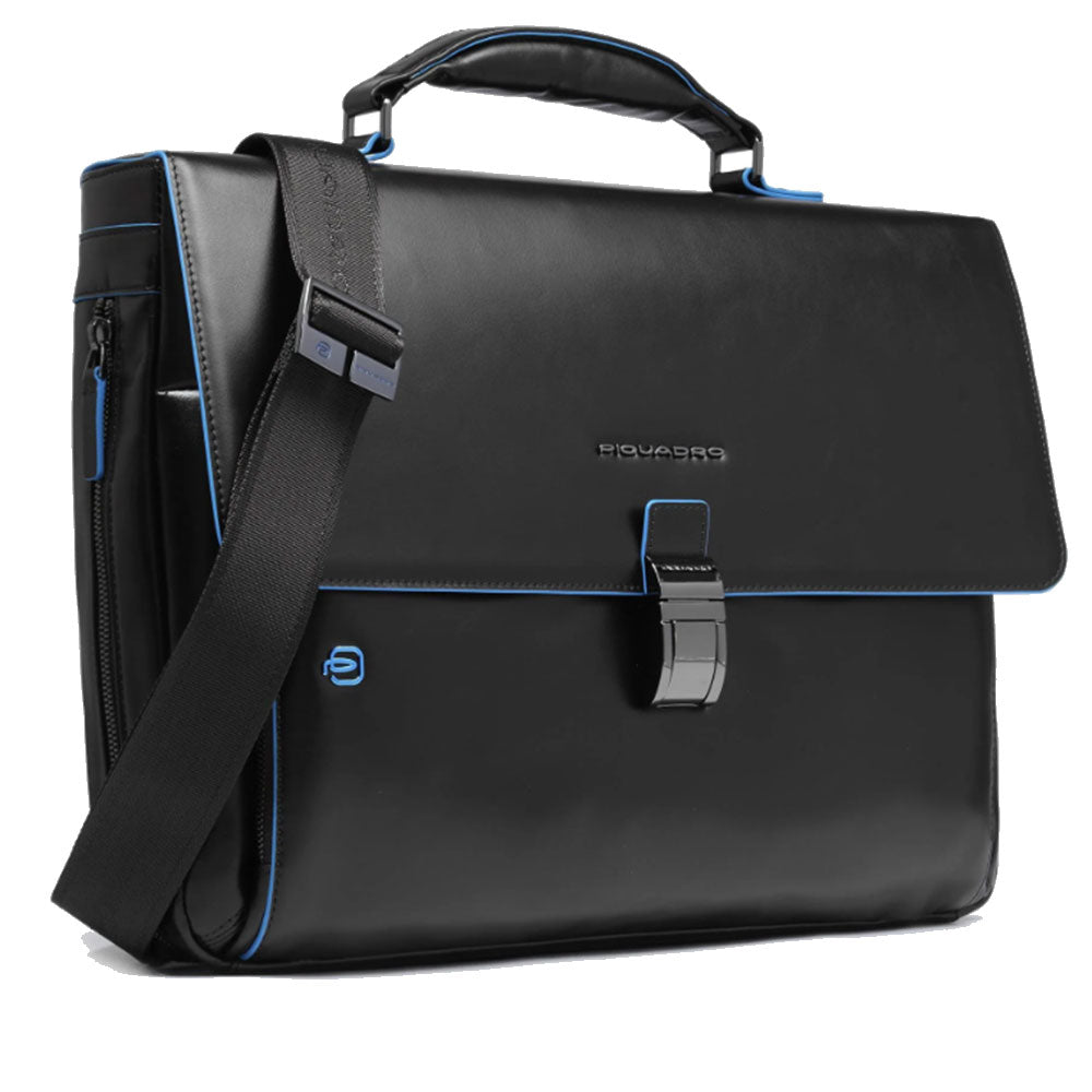 Cartella PIQUADRO Porta Pc 15,6" in Pelle Nero Linea Blue Square - CA3111B2