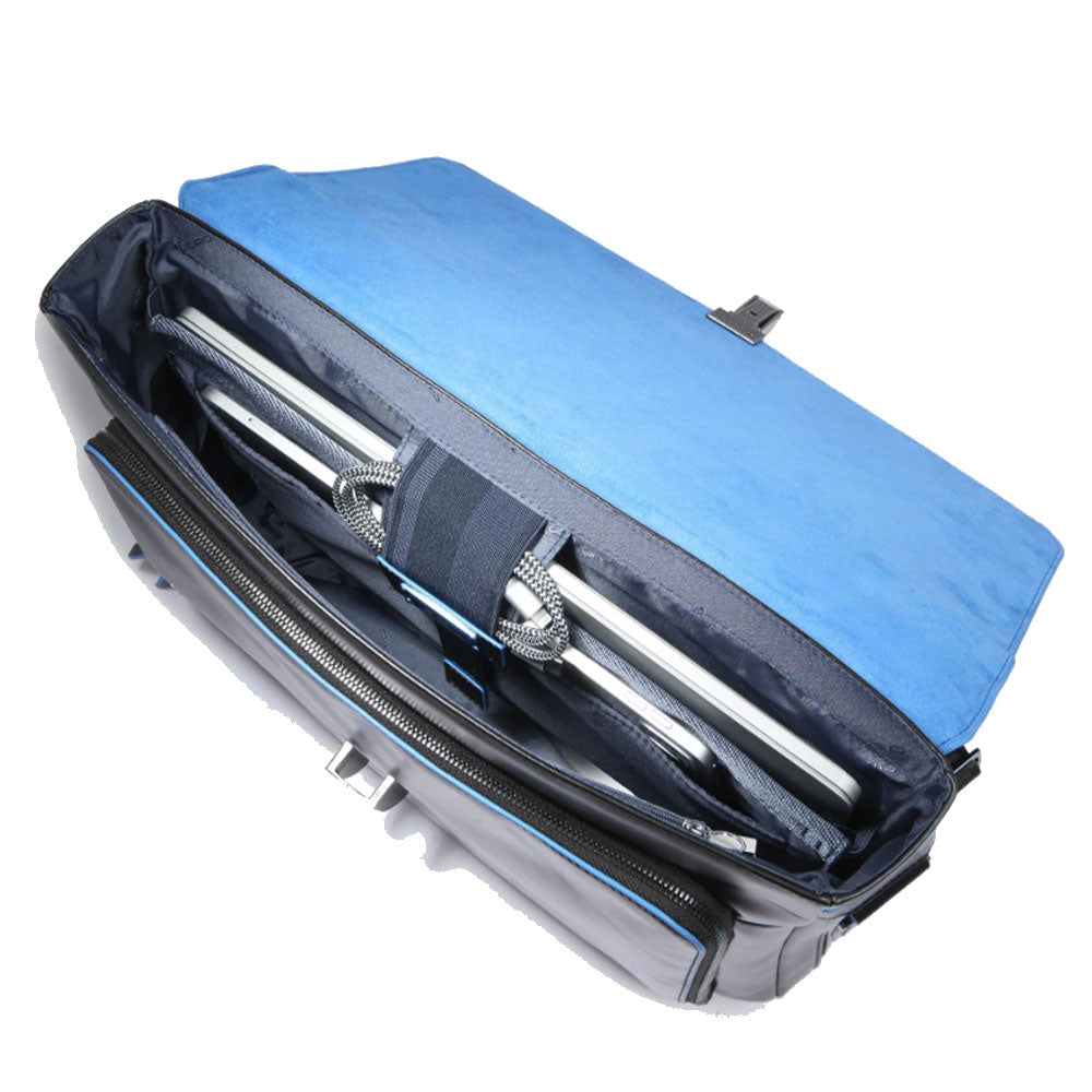 Cartella PIQUADRO Porta Pc 15,6" in Pelle Nero Linea Blue Square - CA3111B2