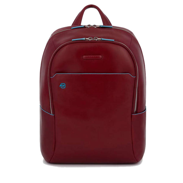 blue red square laptop backpack Leather with 14