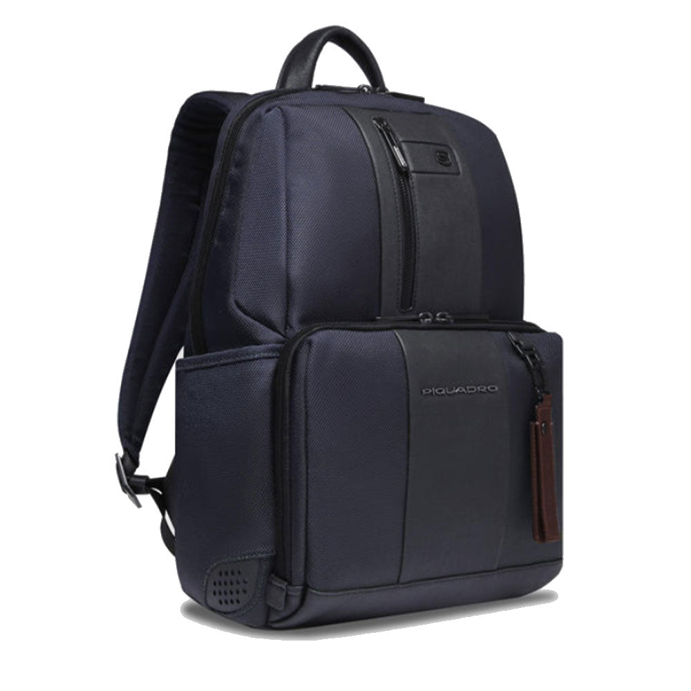 Zaino Uomo PIQUADRO Porta Pc 14" in Tessuto e Pelle Blu Linea Brief  - CA3214BR2