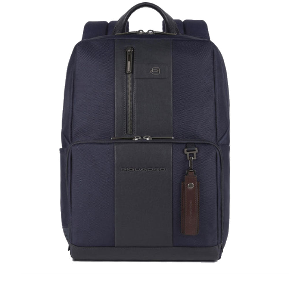 Zaino Uomo PIQUADRO Porta Pc 14" in Tessuto e Pelle Blu Linea Brief  - CA3214BR2