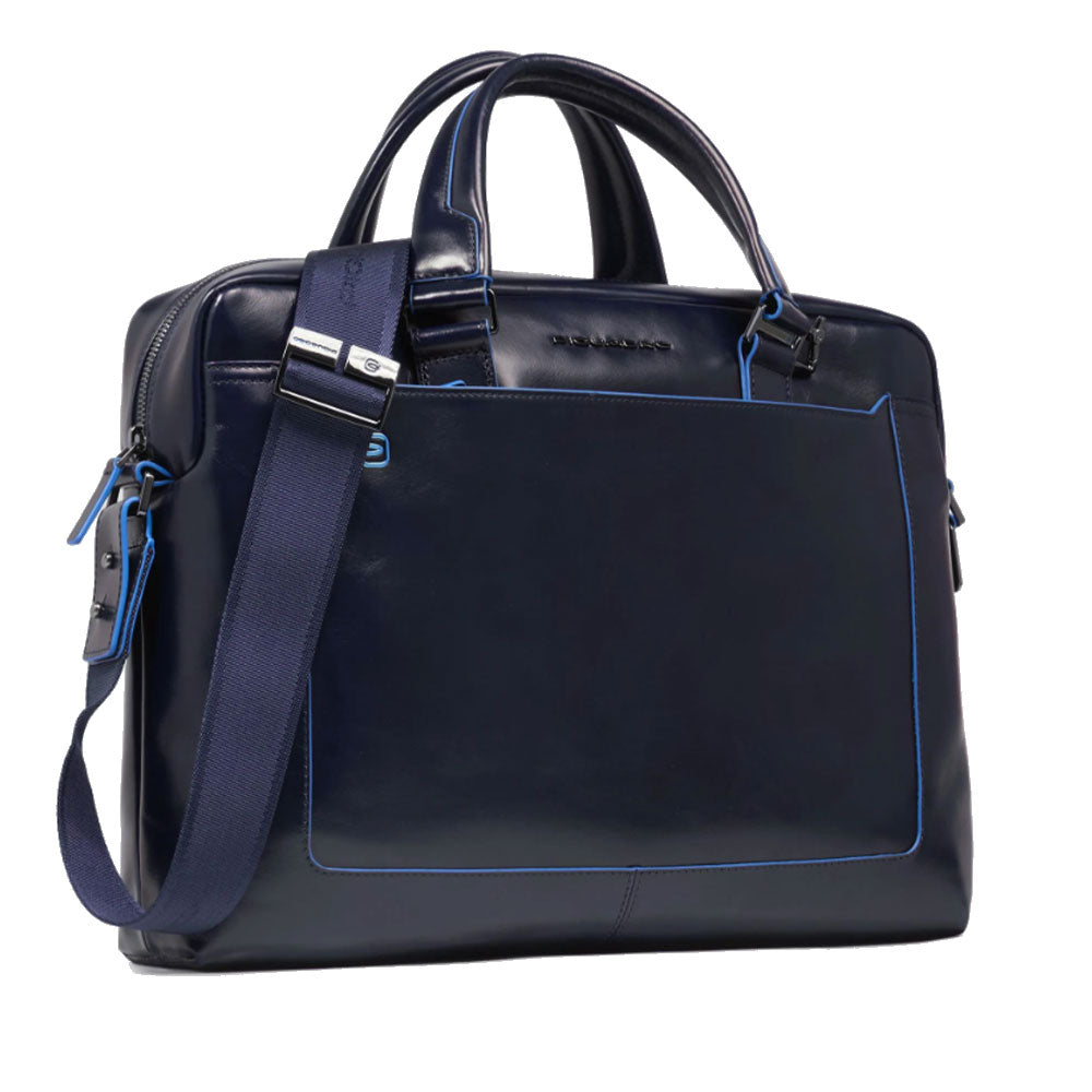 Cartella PIQUADRO Porta Pc 14" in Pelle Blu Linea Blue Square -  CA3335B2