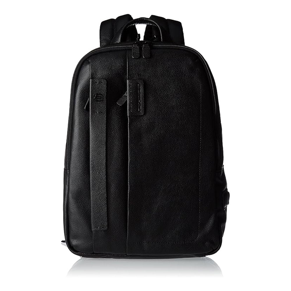 PIQUADRO Herren-Laptop-Rucksack 14" aus schwarzem Leder Pulse Line - CA3869P15S