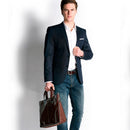 Cartella Sottile PIQUADRO con Porta Pc 15" Espandibile in Pelle Marrone Linea Blue Square - CA4021B2