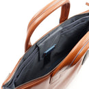 Cartella Sottile PIQUADRO con Porta Pc 15" Espandibile in Pelle Marrone Linea Blue Square - CA4021B2
