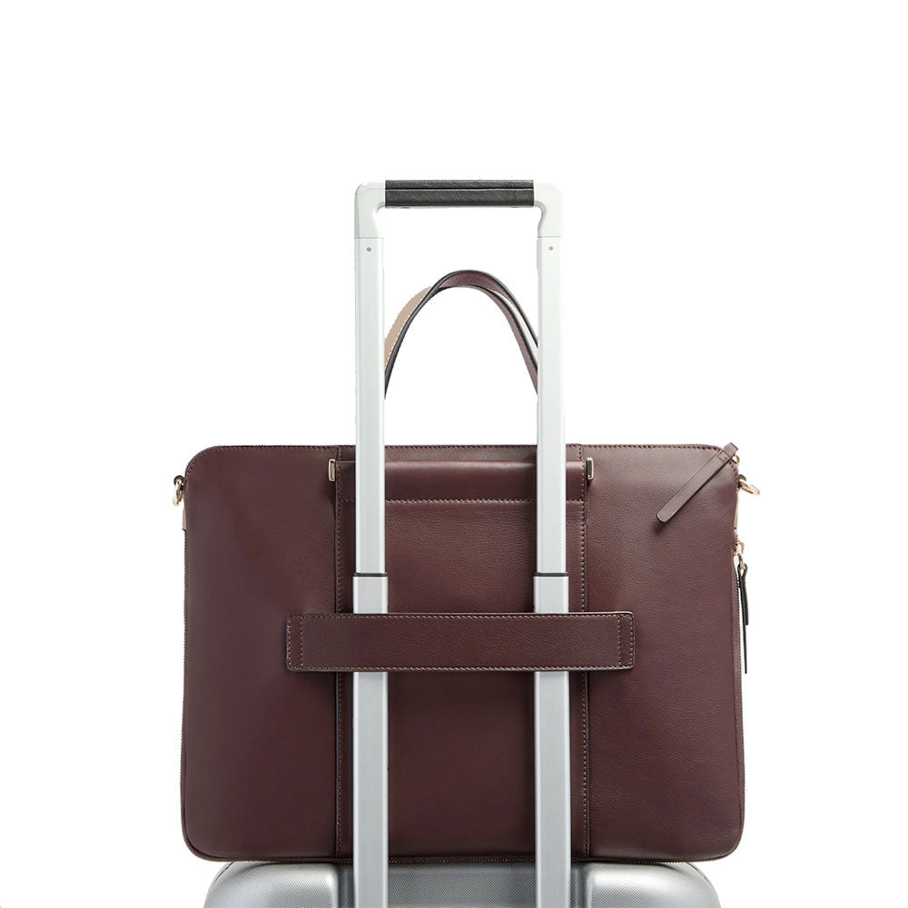 Women's Burgundy and Pink Leather Work Bag PIQUADRO Circle - CA4021W92