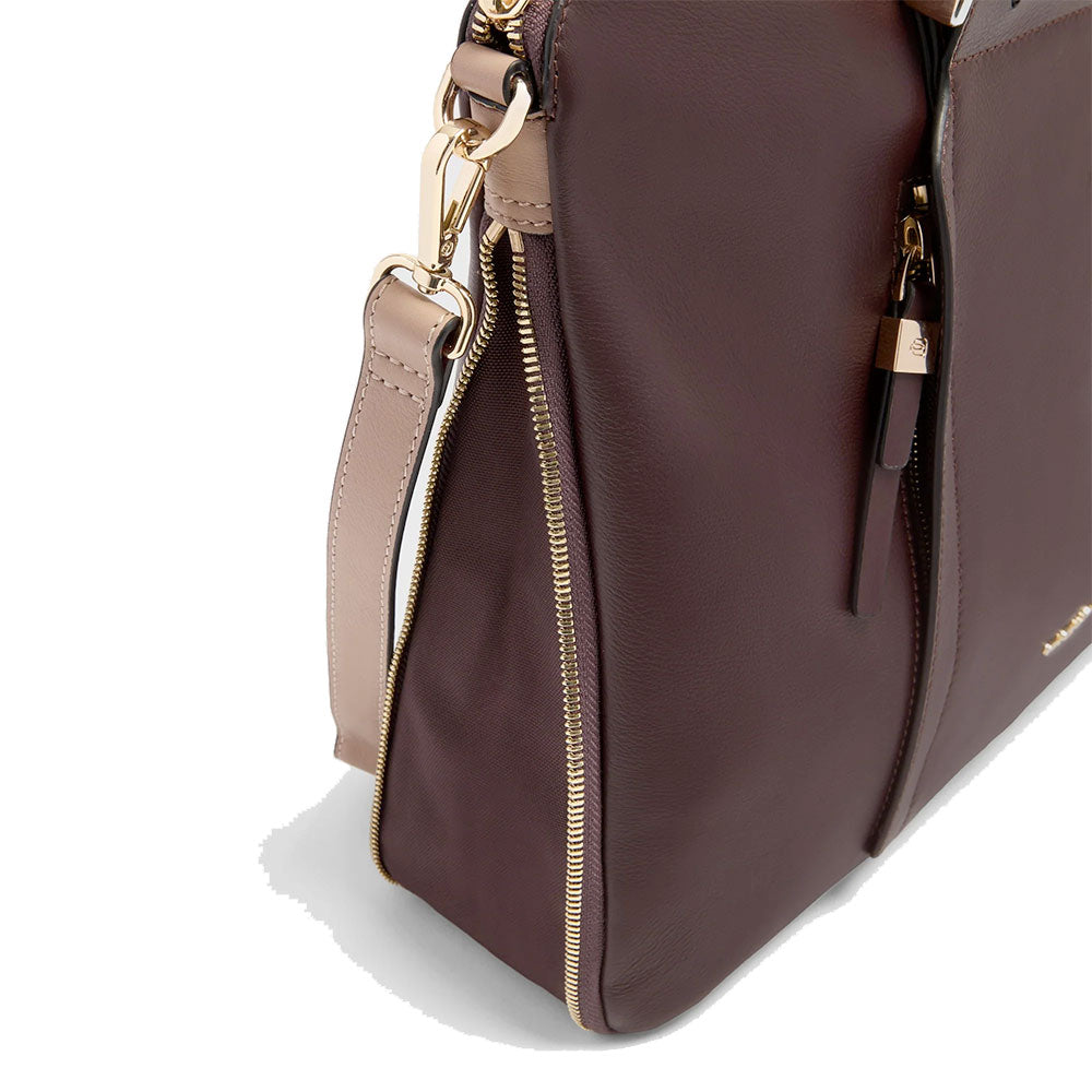 Women's Burgundy and Pink Leather Work Bag PIQUADRO Circle - CA4021W92