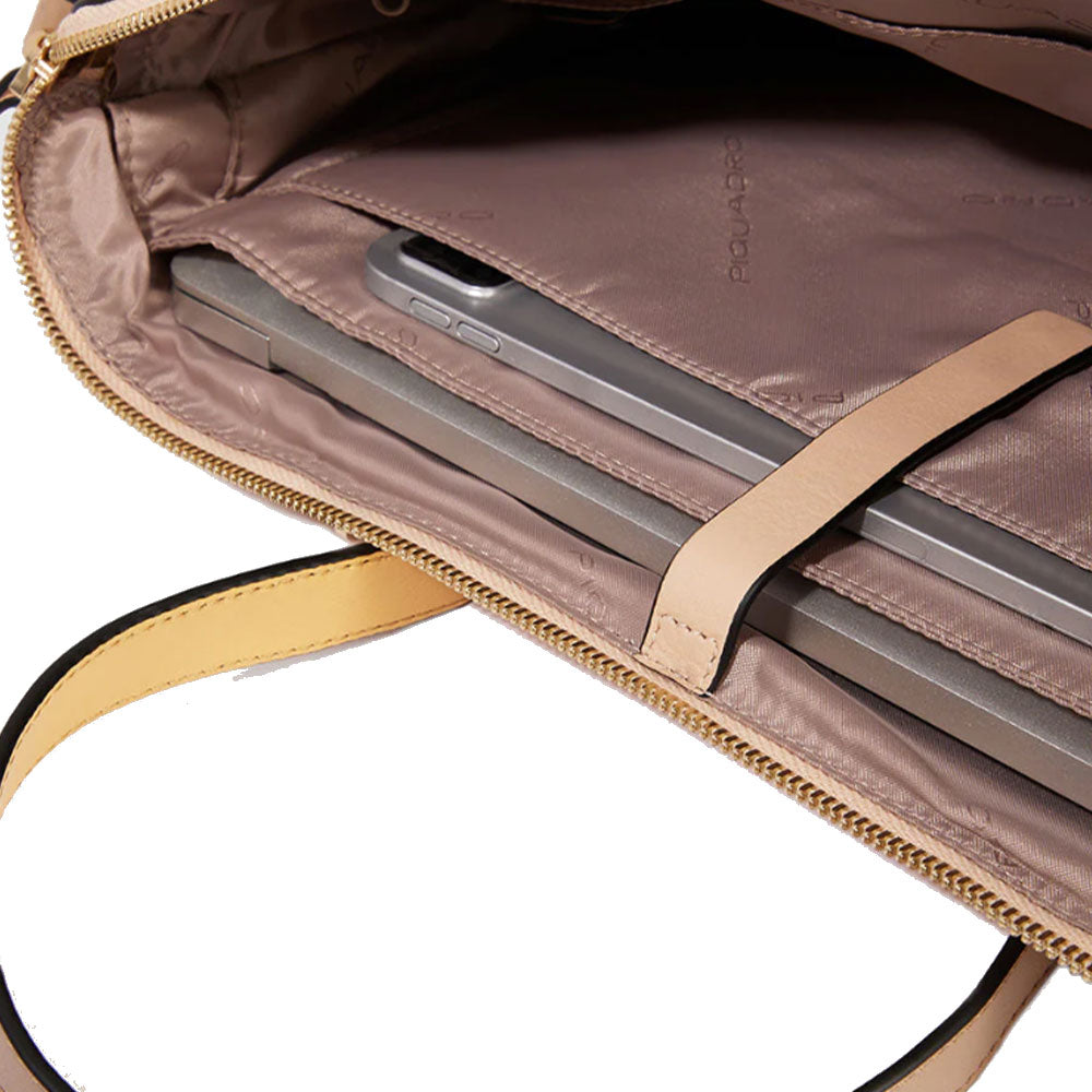 PIQUADRO Damen Arbeitstasche Circle Line aus schwarzem Leder - CA4021W92 