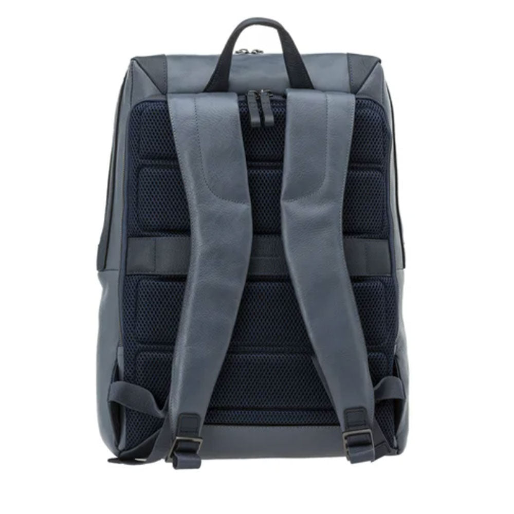 PIQUADRO Rucksack aus blauem Leder mit 14-Zoll-PC-Halterung und iPad Pan Line – CA4260S94