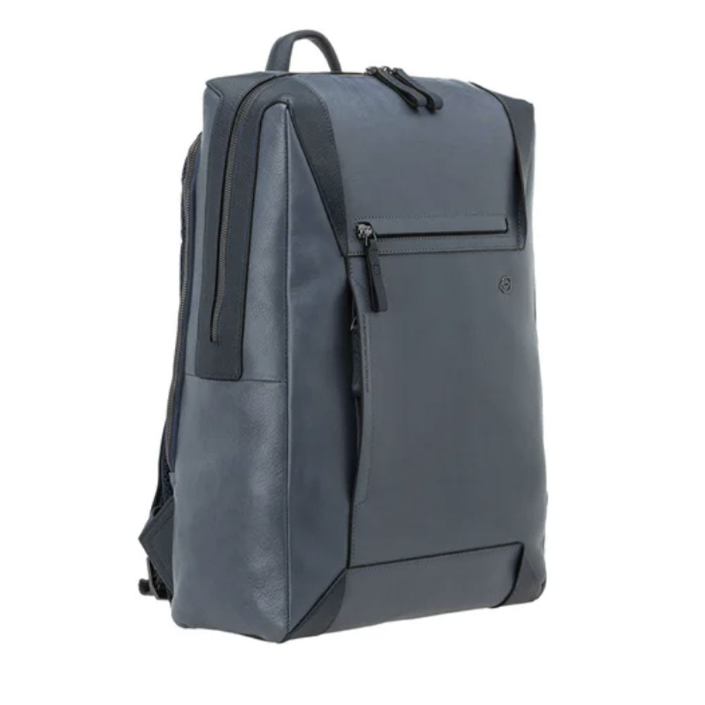 PIQUADRO Rucksack aus blauem Leder mit 14-Zoll-PC-Halterung und iPad Pan Line – CA4260S94