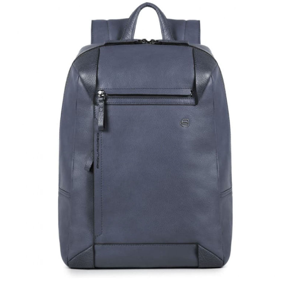 PIQUADRO Rucksack aus blauem Leder mit 14-Zoll-PC-Halterung und iPad Pan Line – CA4260S94