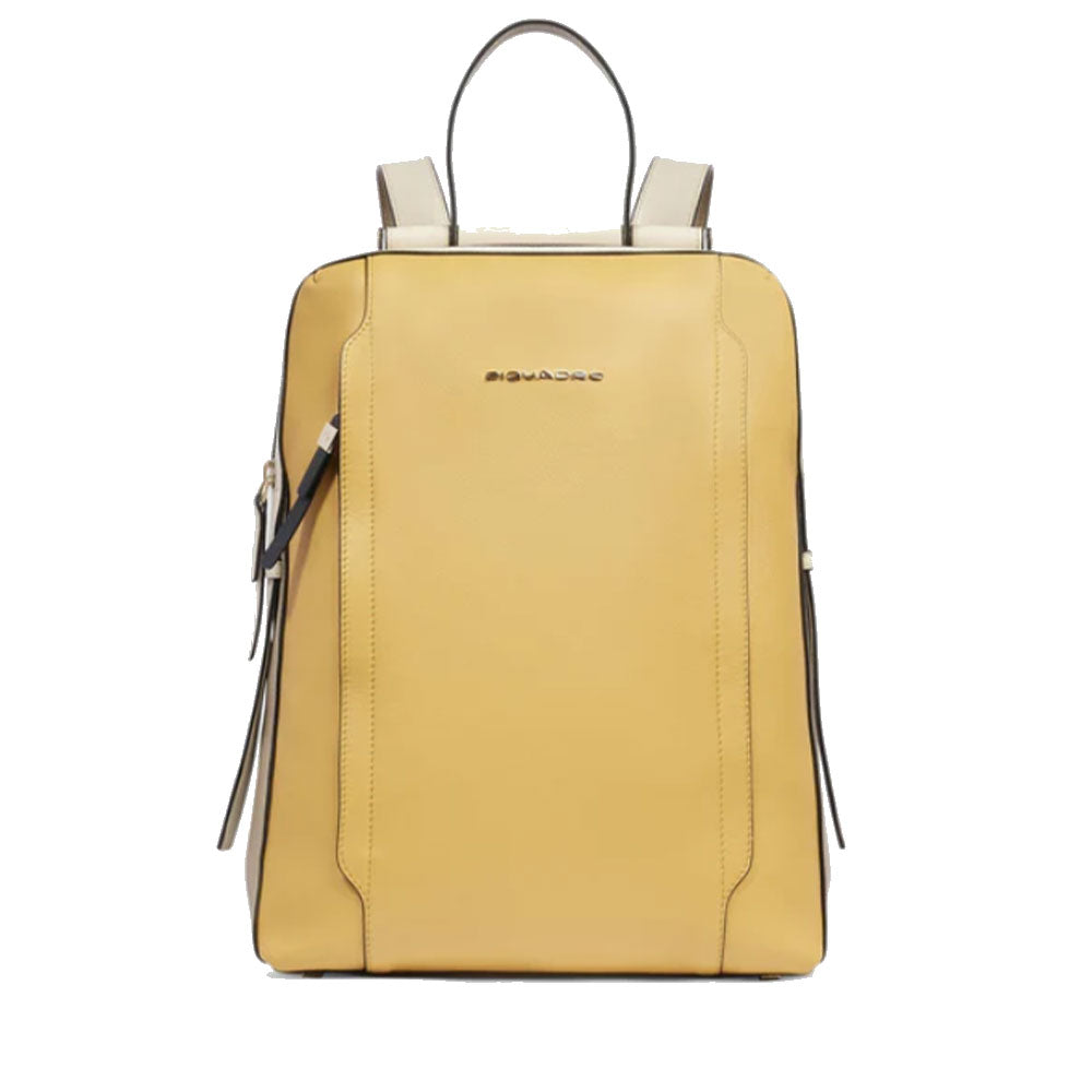 Zaino Donna PIQUADRO Porta Computer in Pelle Giallo - Beige Linea Circle - CA4576W92