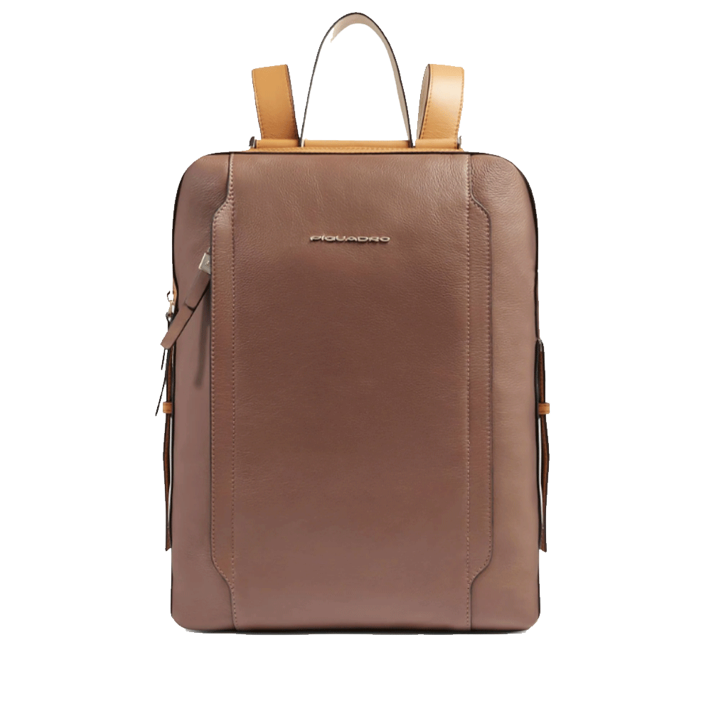 Zaino Donna PIQUADRO Porta Computer in Pelle Marrone - Beige Linea Circle - CA4576W92