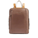 Zaino Donna PIQUADRO Porta Computer in Pelle Marrone - Beige Linea Circle - CA4576W92