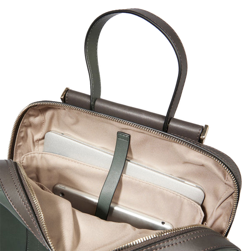 Women's Taupe Leather Laptop Backpack PIQUADRO Circle - CA4576W92