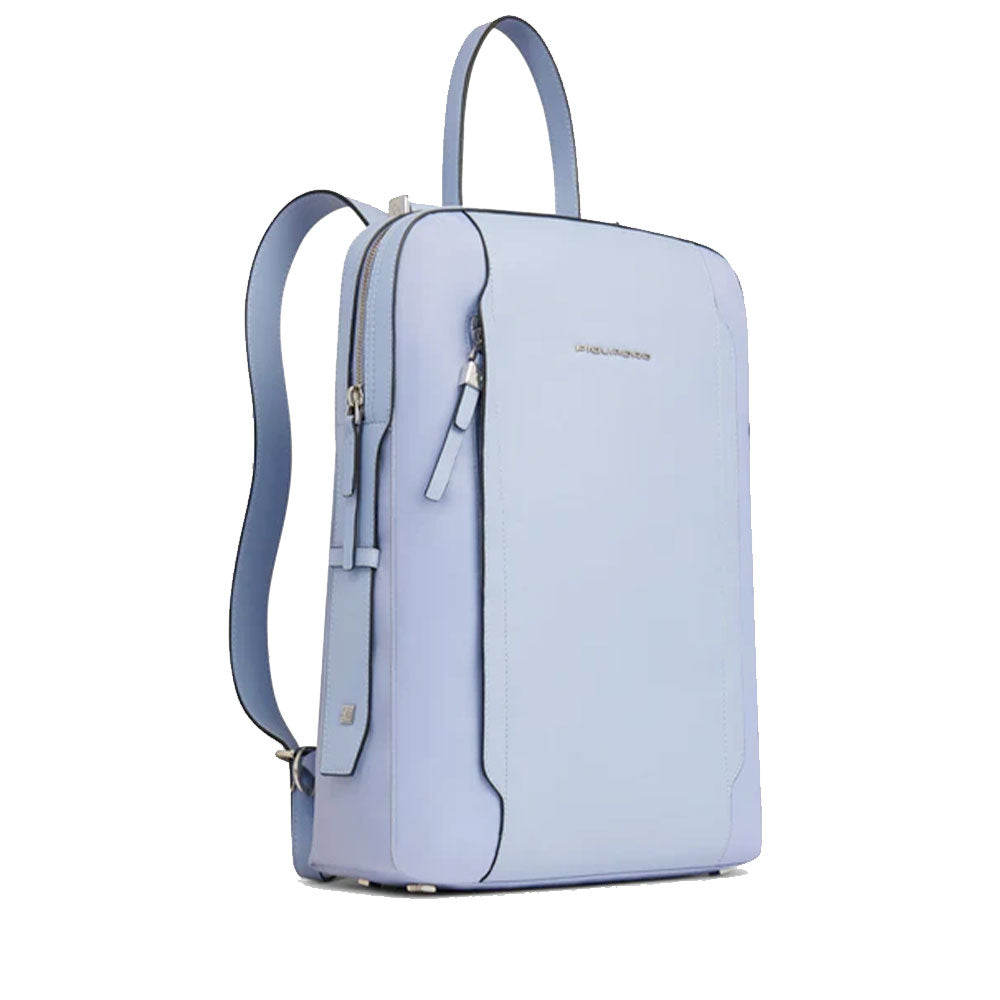 Zaino Donna PIQUADRO Porta Computer in Pelle e Tessuto Indaco Linea Circle - CA4576W92T