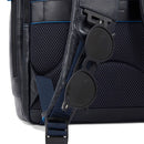 PIQUADRO 15,6" Laptop- und iPad®-Rucksack, Blue Square Line, Schwarzes Leder - CA4818B2V