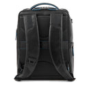 PIQUADRO 15,6" Laptop- und iPad®-Rucksack, Blue Square Line, Schwarzes Leder - CA4818B2V