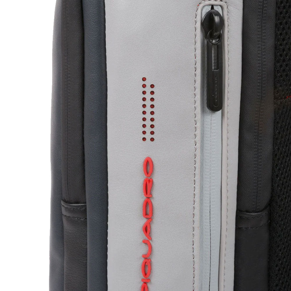 PIQUADRO 15.6" PC Rucksack Urban Line in Leder Farbe Grau - Schwarz - CA4818UB00