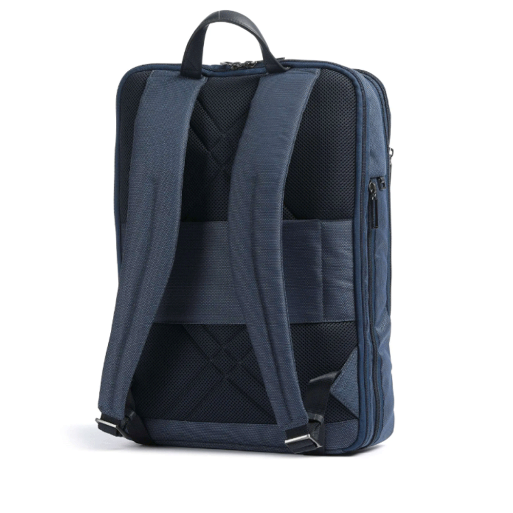 Zaino Uomo PIQUADRO in Pelle e Tessuto Blu Porta Pc 16" e iPad Linea Trakai - CA5525W109