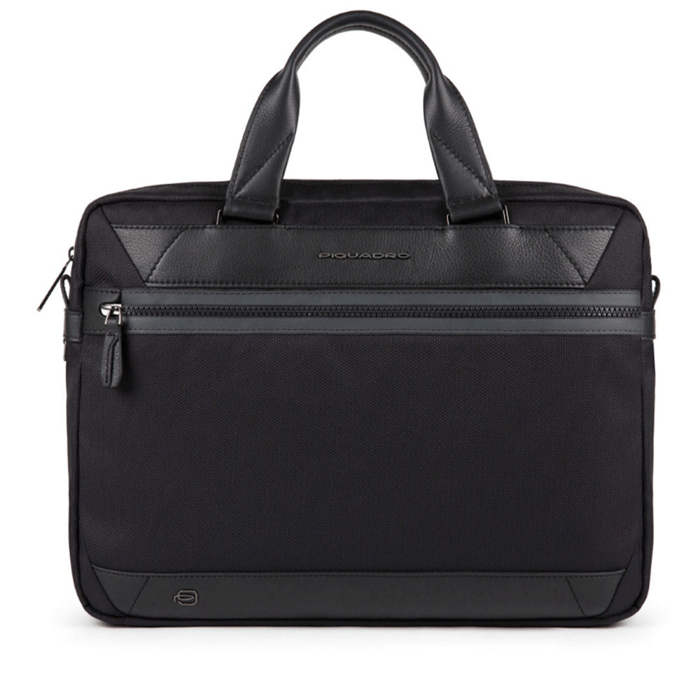 Cartella PIQUADRO in Tessuto e Pelle Colore Nero Porta Pc 14" e iPad Linea Trakai - CA5527W109