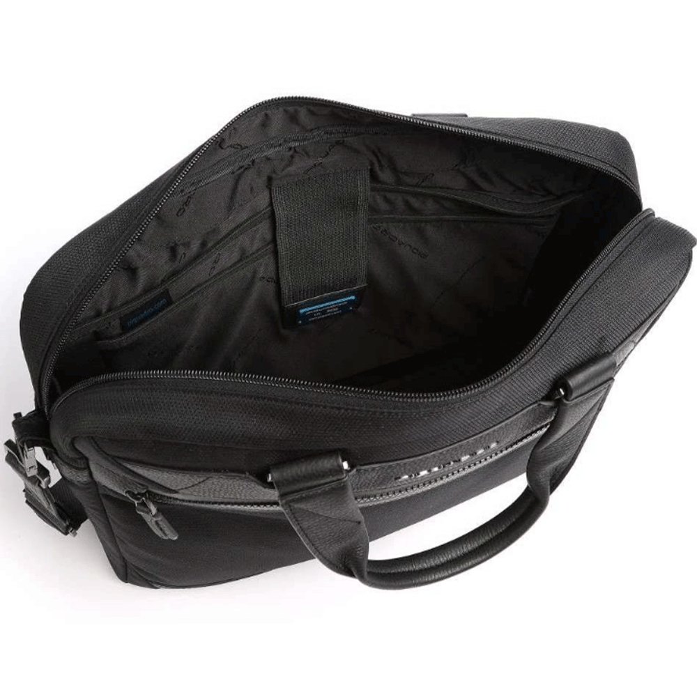Cartella PIQUADRO in Tessuto e Pelle Colore Nero Porta Pc 14" e iPad Linea Trakai - CA5527W109