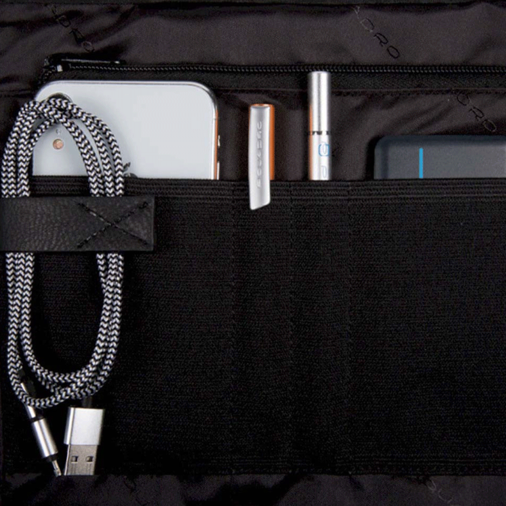 Cartella PIQUADRO in Tessuto e Pelle Colore Nero Porta Pc 14" e iPad Linea Trakai - CA5527W109