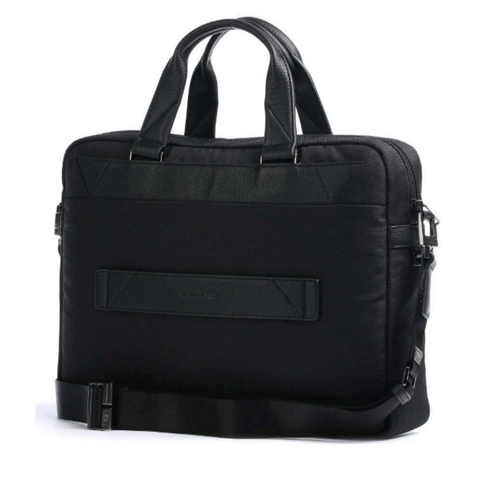 Cartella PIQUADRO in Tessuto e Pelle Colore Nero Porta Pc 14" e iPad Linea Trakai - CA5527W109