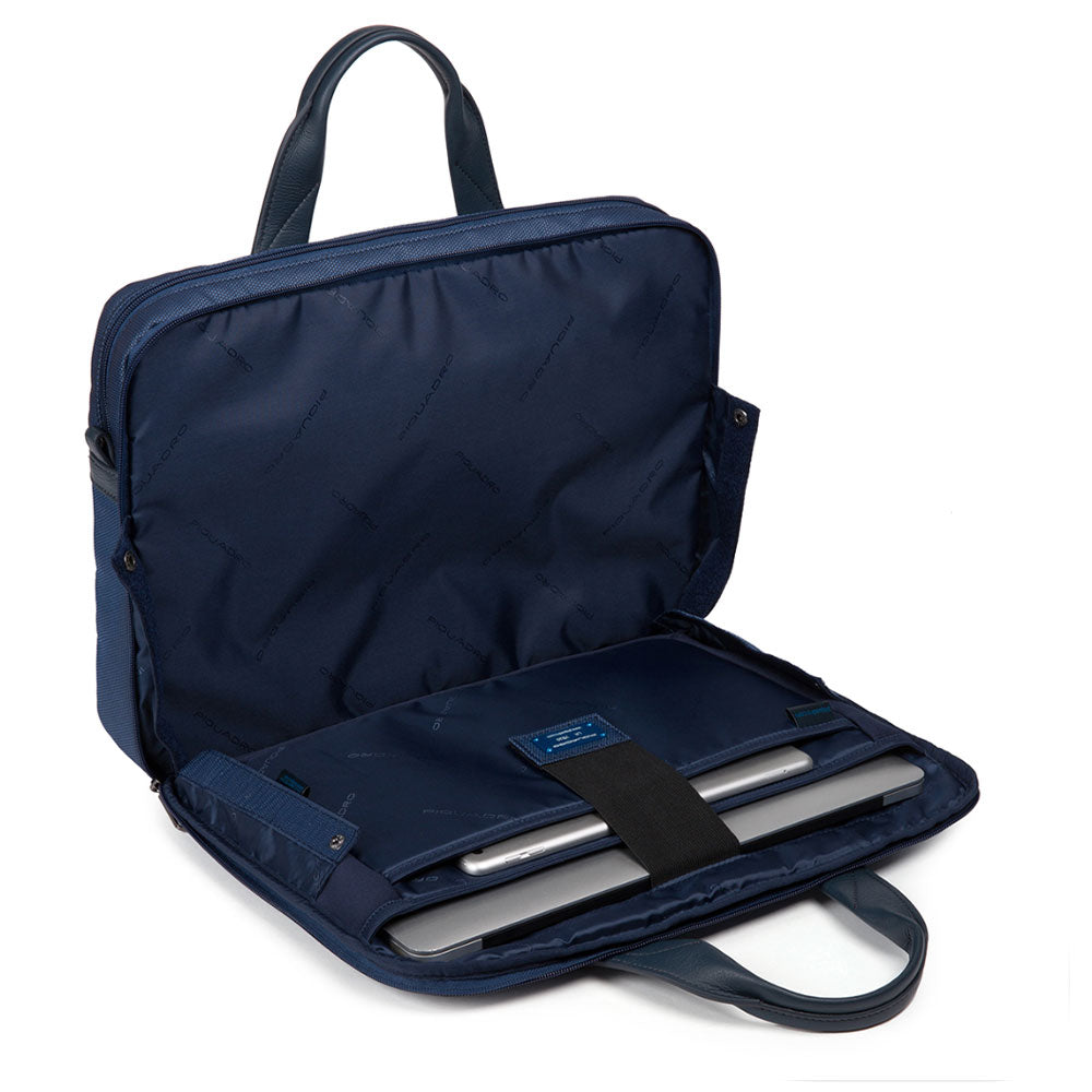 Cartella PIQUADRO in Tessuto e Pelle Blu Porta Pc 15,6" e iPad Linea Trakai - CA5528W109