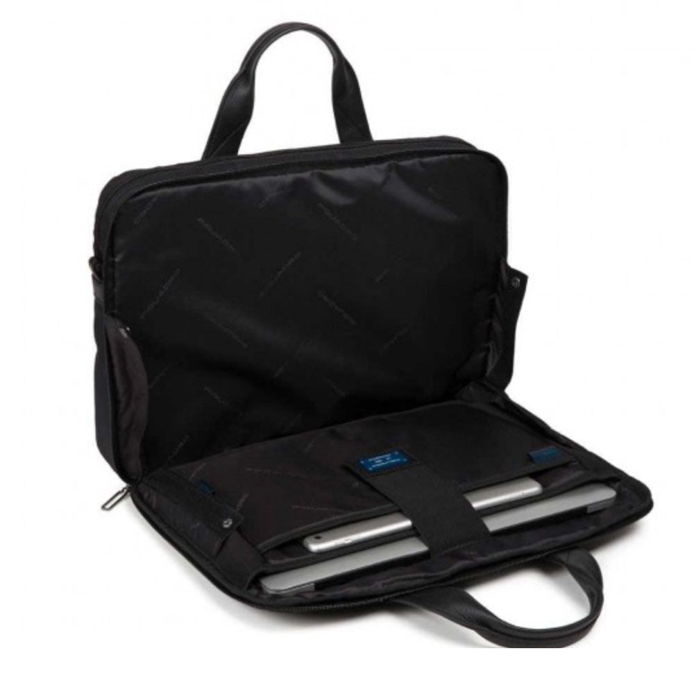 Cartella PIQUADRO in Tessuto e Pelle Colore Nero Porta Pc 15,6" e iPad Linea Trakai - CA5528W109