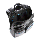 PIQUADRO Zaino Uomo Porta Pc 14" e IPad  In Pelle Blu Linea Blue Square - CA5575B2V