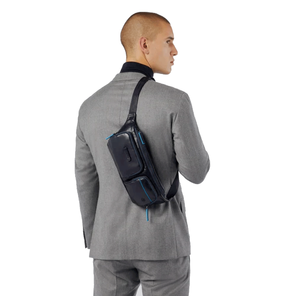 Marsupio Uomo PIQUADRO in Pelle Blu Linea Blue Square - CA5576B2V