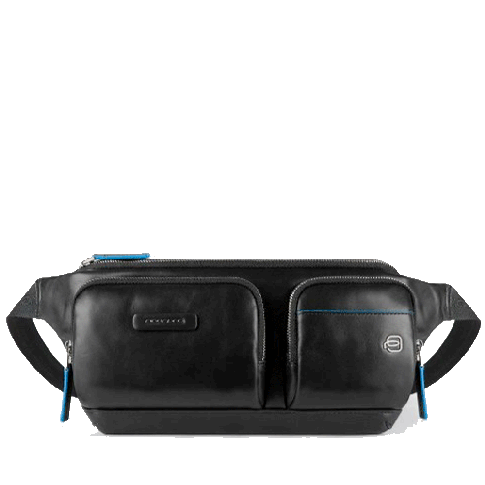 Marsupio Uomo PIQUADRO in Pelle Nera Linea Blue Square - CA5576B2V